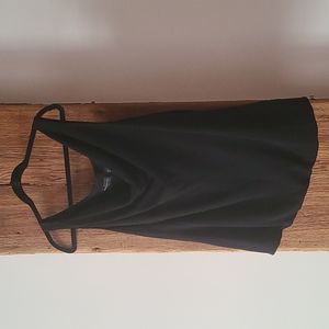 Dana Buchman cowl neck black crepe top sz 14 bubble hem